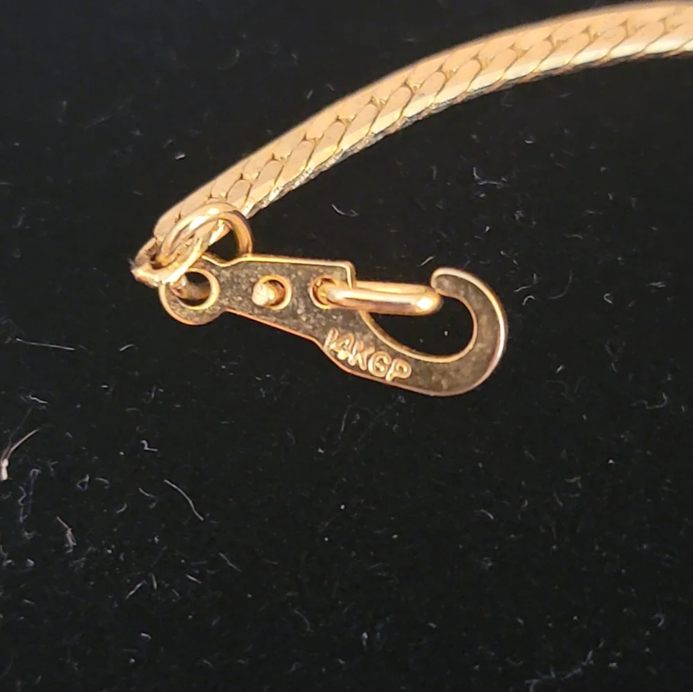 Vintage 14K Gold Plated Clear Rhinestone Tennis Bracelet Korea